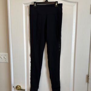 Black Leggings with Mesh Detail